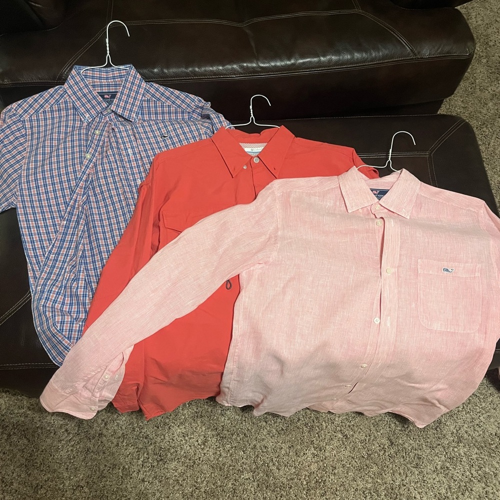 Vineyard Vines Red, Blue, and Pink Casual Shirts